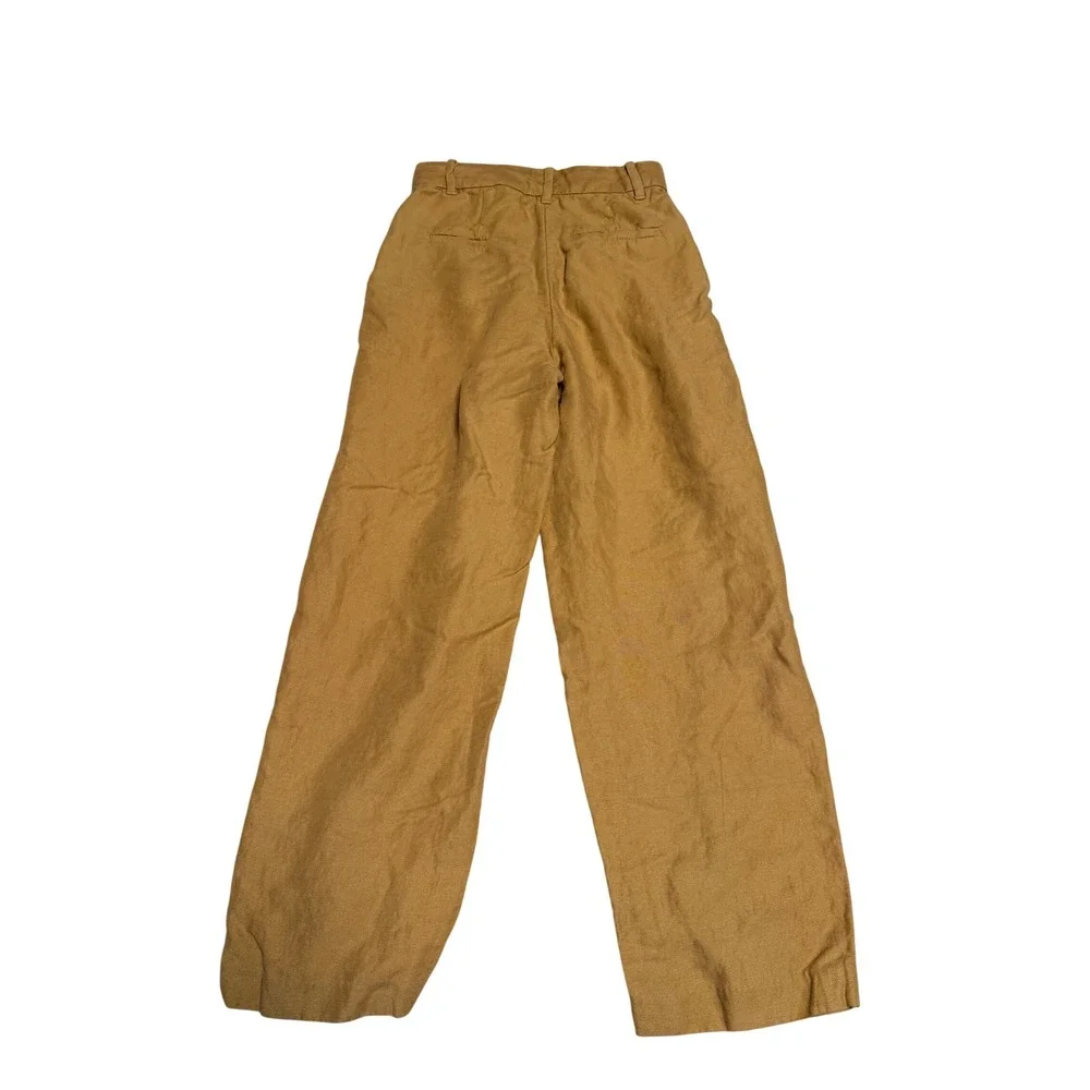 Wilfred Aritzia Carrot Linen Blend High Waisted Pants Size 0 Sandy Beige